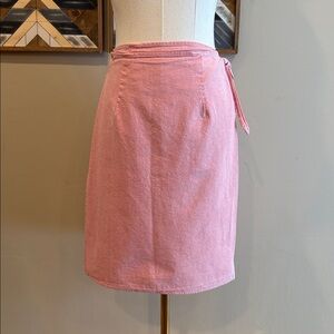 Vintage Ralph Lauren Pink Cotton Wrap Skirt size Medium